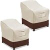 Vailge Patio Chair Covers, Lounge Deep Seat Cover, Heavy Duty and Waterproof Outdoor Lawn Patio Furniture Covers (2 Pack - Large, Beige & Brown)